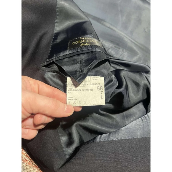 CORNELIANI Mens Super 110s Extra Fine Virgin Wool Black Suit Jacket Sports Coat - Picture 4 of 9